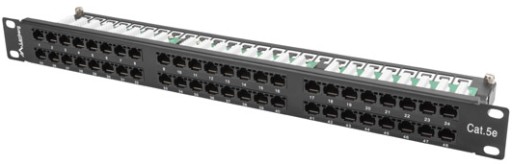 PATCH PANEL 48 PORT 1U KAT.5E UTP CZARNY LANBERG