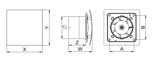 AWENTA ВЕНТИЛЯТОР ДЛЯ ВАННОЙ WEI100T ТАЙМЕР INOX