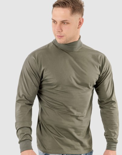 Elegancki Sweter Golf Męski Golfy WXM 4XL oliwkowy