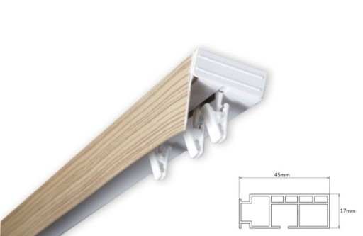 Карниз для штор 1,5 Потолочный рельс ПВХ I 150 комплектов + КРЫШКА