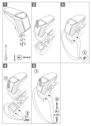 Подлокотник Armster II Mazda 2 с 2015 года.