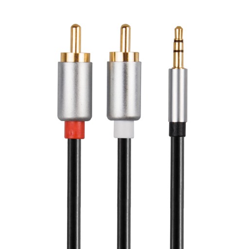 КАБЕЛЬ MINI JACK 2x RCA CHINCH 1,5M STEREO GOLD HQ