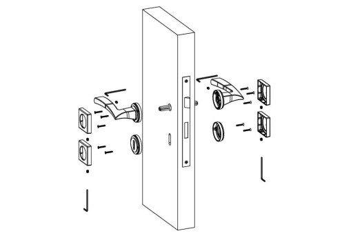 Klamka 1505 rozeta okrągła chrom Convex