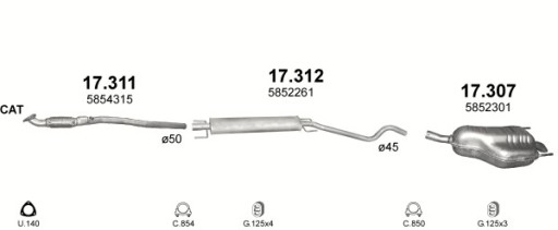 Патрубок с гибким разъемом Opel Astra H 1,6 + прокладка.