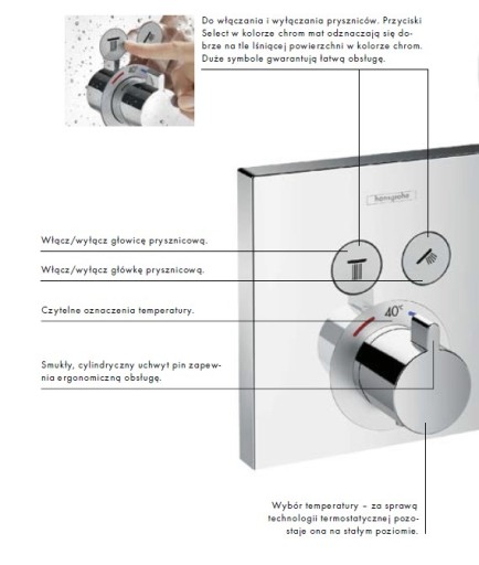 Комплект термостата Hansgrohe ShowerSelect 30см