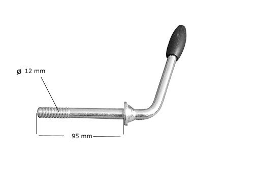 Винт опорного колеса кривошипной рукоятки 95 мм