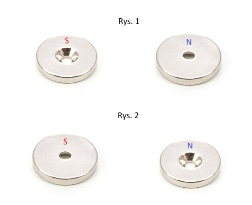 MAGNES NEODYMOWY MOCNY 25x3 mm Z OTWOREM 7/3,5 mm POD WKRĘT ZESTAW 4 SZTUK