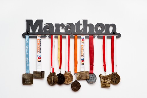 Marathon #1 CZARNY Wieszak na medale Metalowy 60cm