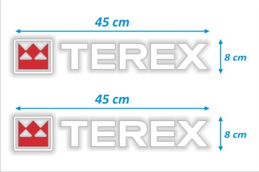 НАКЛЕЙКИ НАКЛЕЙКИ - TEREX - 2 шт. - БЕЛЫЕ.