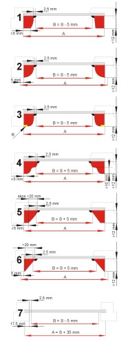 ВНУТРЕННИЕ КАССЕТНЫЕ РОЛЬСТАВНИ AL, размеры 46x150 A