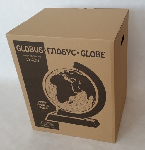 Globus 420mm PODŚWIETLANY drewno opr APLIKACJA 42 Drewniana oprawa , polski