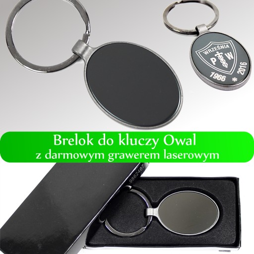 Brelok Metalowy Ovalny Grawer Laserowy Gratis