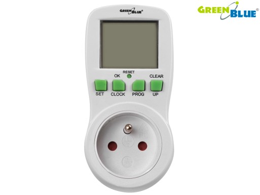 TIMER WYŁĄCZNIK WŁĄCZNIK PROGRAMATOR CZASOWY 3680W 16A LCD GreenBlue GB107