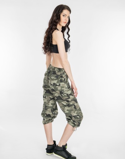 Женские короткие брюки Cargo Camo, укороченные брюки, 4000 XL, зеленые