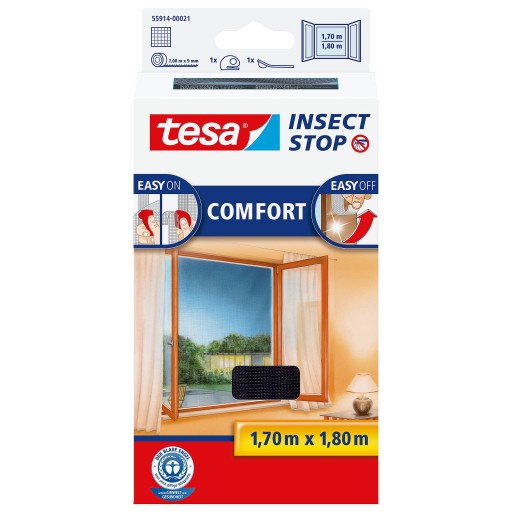 Москитная сетка на окно tesa Comfort 1,7 x 1,8 м, черная