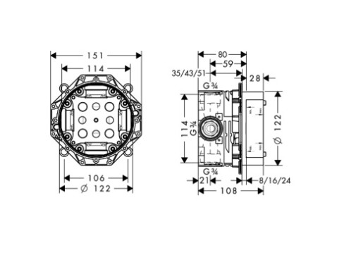 HANSGROHE Logis скрытый гарнитур со смесителем 30 см