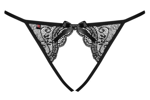Трусики с открытой промежностью - Obsessive Miamor Crotchless Panties Black L/XL
