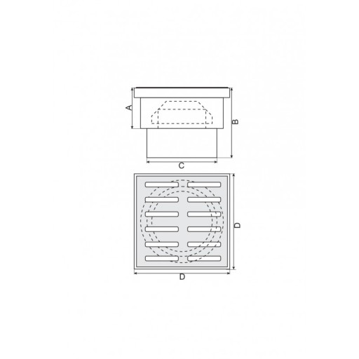 ДРЕНАЖ МАРКИ FI 50 10x10 ПРЯМОЙ, СЕРЫЙ ПЛАСТИК