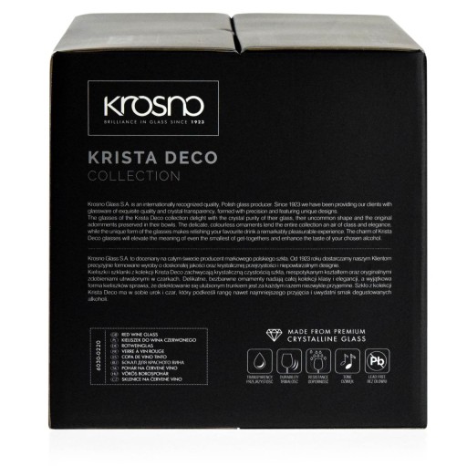 KROSNO KRISTA DECO Бокалы для красного вина 220мл