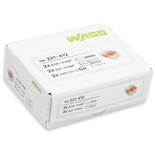 SZYBKOZŁĄCZKA WAGO UNIWERSALNA 2x0,2-4mm² 100szt