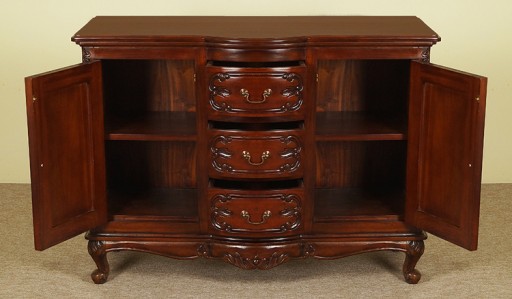 Rzeźbiona komoda 120 cm szafka w stylu ludwikowskim lite drewno 78310