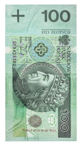 RĘCZNIK MILIONERA banknot 100 zł 76x152 cm