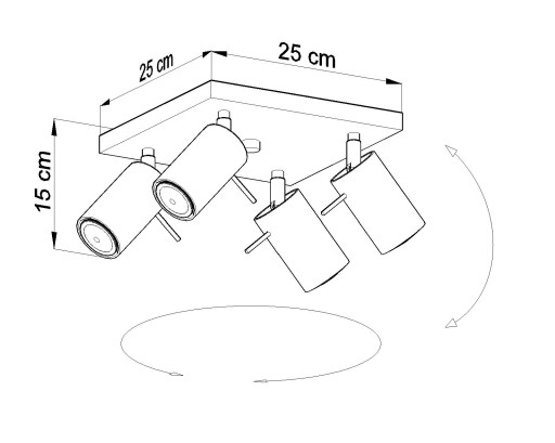 ПОТОЛОЧНЫЙ СВЕТИЛЬНИК RING 4 СЕРЫЙ SOLLUX