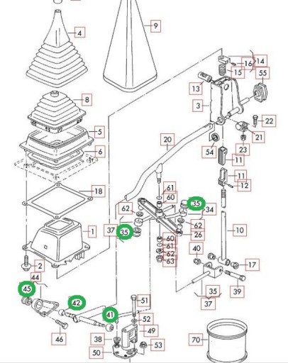 РЕМКОМПЛЕКТ ПЕРЕКЛЮЧЕНИЯ ПЕРЕДАЧ VW TRANSPORTER T4