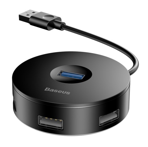 Концентратор 4 в 1 USB на USB 3.0 + 3 порта USB 2.0 Baseus 15 см (черный)