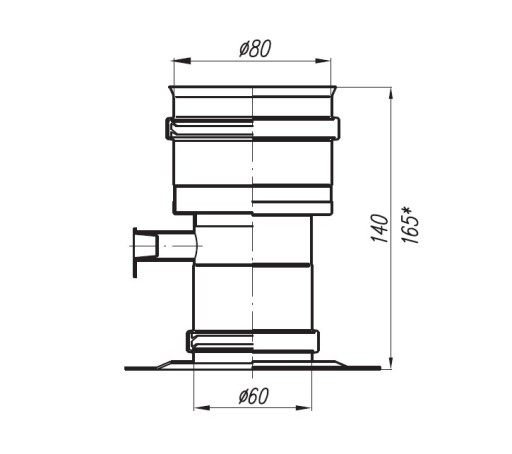 Adapter Termet redukcyjny 60-80 z odskraplaczem