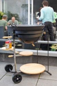 GRILL WĘGLOWY OGRODOWY POKRYWA KOŁA WOK PÓŁKI