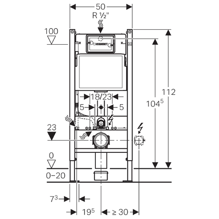 КНОПКА GEBERIT DUOFIX BASIC UP100 DELTA51 ЧЕРНАЯ