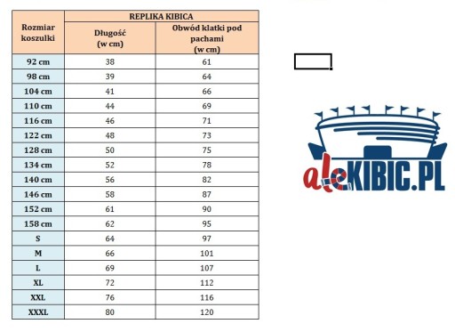Koszulka piłkarska kibica Polska duży orzeł dla dziecka wzrost 104 cm