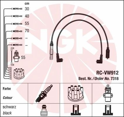 NGK RC-VW912 7318 КАБЕЛИ