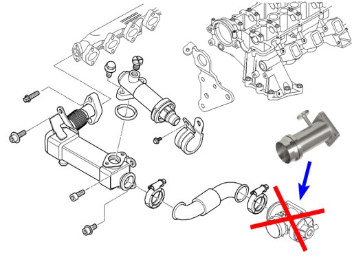 Замена пробки EGR BMW 2.0 2.5 3.0 D M47 M57