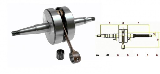 Коленчатый вал Derbi Senda,Gilera SMT,RCR, Cagiva