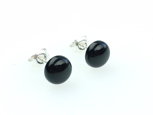 Серьги из серебра 925 пробы с ониксом и шипами