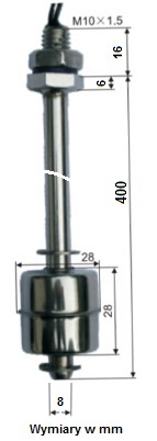 ПОПЛАВОВОЙ ДАТЧИК УРОВНЯ ЖИДКОСТИ 400 ММ НЕРЖАВЕЮЩАЯ СТАЛЬ