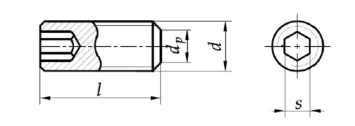 Установочный винт M8x12 с потайной головкой, черный DIN 913 10 шт.