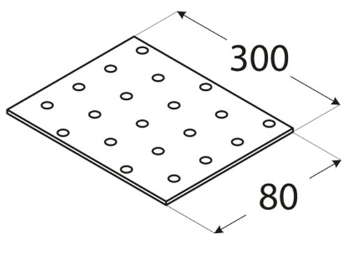 PP11 ПЛОСКИЙ СОЕДИНИТЕЛЬ ПЕРФОРИРОВАННАЯ ПЛАСТИНА OC 80x300