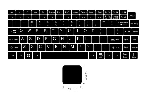 Наклейки на клавиатуру ноутбука ПК 13х13 - 10 шт.