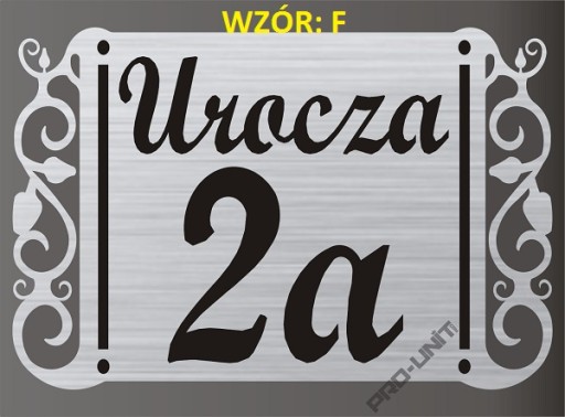 Tabliczka INOX wzory na budynek do domu ogrodzenie oznaczenie budynku drzwi