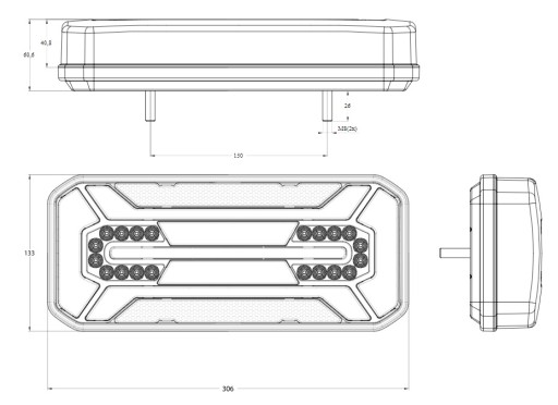 КОМБИНИРОВАННЫЙ ЗАДНИЙ ФОНАРЬ 12/24В LED WAŚ W185