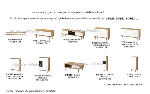 P/PRI10 ŁAWA STOLIK KAWOWY Z PÓŁKĄ SZUFLADA 107 cm