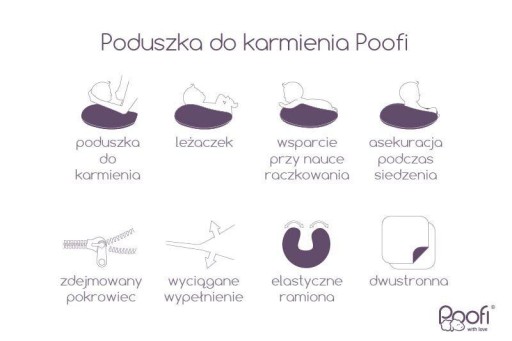 Poduszka do karmienia rogal Poofi Org. Dusty Blue