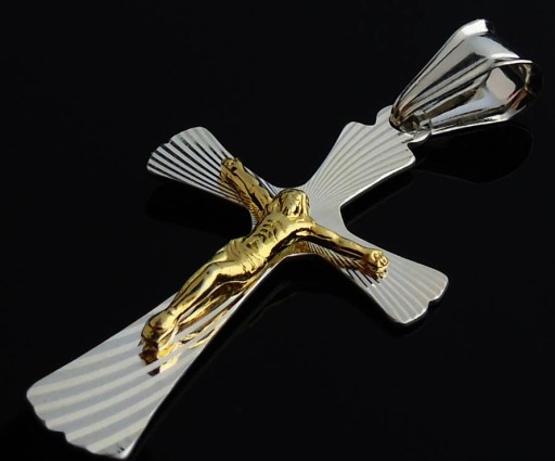 Srebrny Łańcuszek Męski Bismarck 5,8mm + Krzyżyk