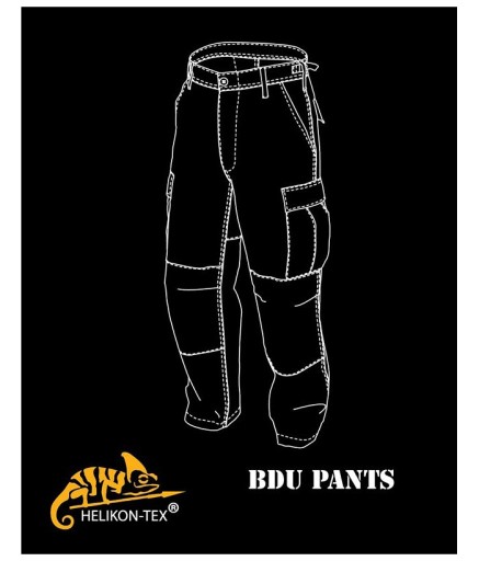 Spodnie Bojówki Wojskowe HELIKON BDU Ripstop BLACK CZARNE XXL Regular