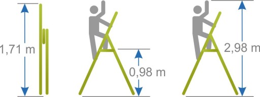 HOME алюминиевая 5-ступенчатая лестница ALVE 150 KG