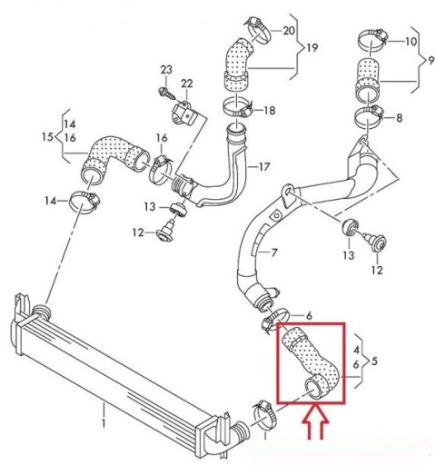 ШЛАНГ ТУРБОИНТЕРКУЛЕРА VW POLO 1.2 1.6 TDI