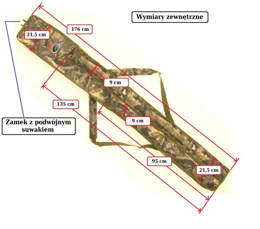 POKROWIEC na 4 WĘDZISKA WYCZYNOWE 176 cm CAMOU